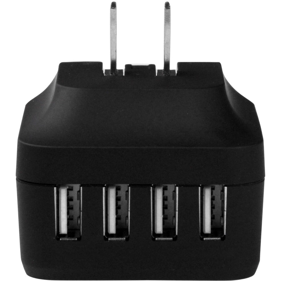 StarTech.com Travel USB Wall Charger? 4 Port? Black? Universal Travel Adapter? International Power Adapter? USB Charger — USB4PACBK