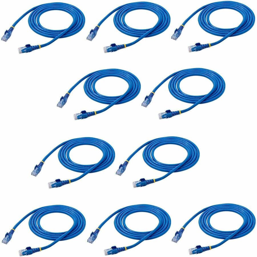 StarTech.com 6 ft. CAT6 Ethernet Cable - 10 Pack - ETL Verified - Blue CAT6 Patch Cord - Snagless RJ45 Connectors - 24 AWG - UTP — N6PATCH6BL10PK