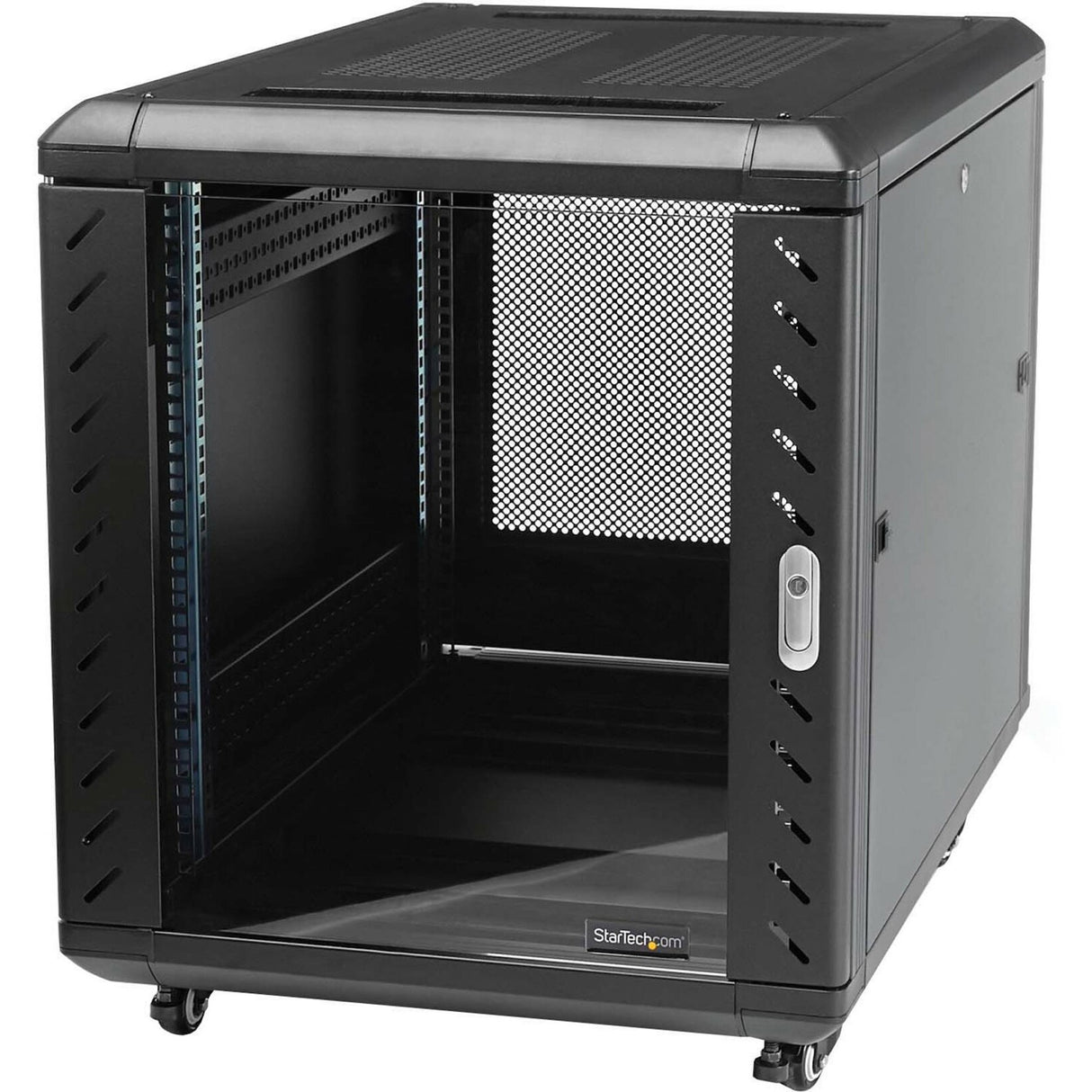 StarTech.com 4-Post 15U Server Rack Cabinet, 19" Data Rack Cabinet for Computer / IT Equipment, Home Network Rack, Half Height Server Rack — RK1536BKF