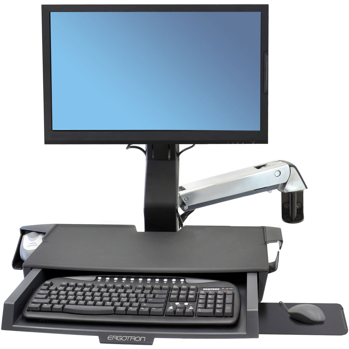 Ergotron StyleView Mounting Arm for Keyboard, Monitor, Bar Code Scanner, Mouse, Wrist Rest - Polished Aluminum — 45-583-026