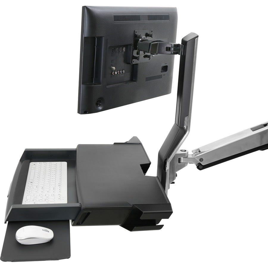 Ergotron StyleView Mounting Arm for Keyboard, Monitor, Bar Code Scanner, Mouse, Wrist Rest - Polished Aluminum — 45-583-026