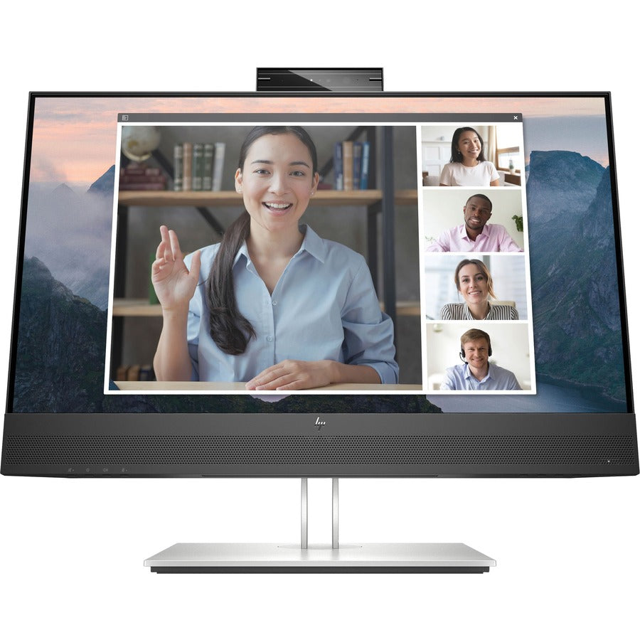 HP E24mv G4 24" Class Webcam Full HD LCD Monitor - 16:9 - Black, Silver — 169L0AA#ABA