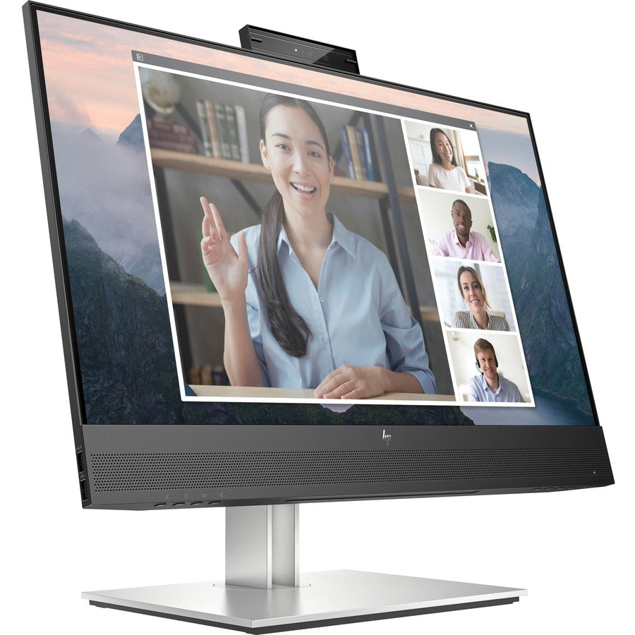 HP E24mv G4 24" Class Webcam Full HD LCD Monitor - 16:9 - Black, Silver — 169L0AA#ABA