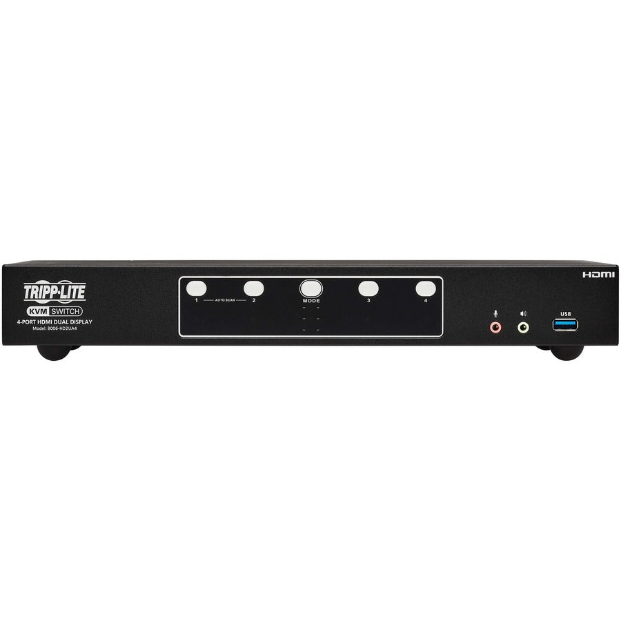 Eaton Tripp Lite Series 4-Port HDMI Dual-Display KVM Switch - 4K 60 Hz, USB 3.2 Gen 1, HDCP 2.2, USB Sharing — B006-HD2UA4