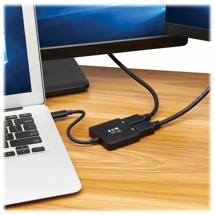 Eaton Tripp Lite Series USB-C Adapter, Dual Display - 4K 60 Hz HDMI, HDR, 4:4:4, HDCP 2.2, DP 1.4 Alt Mode, Black — U444-2H-MST4K6