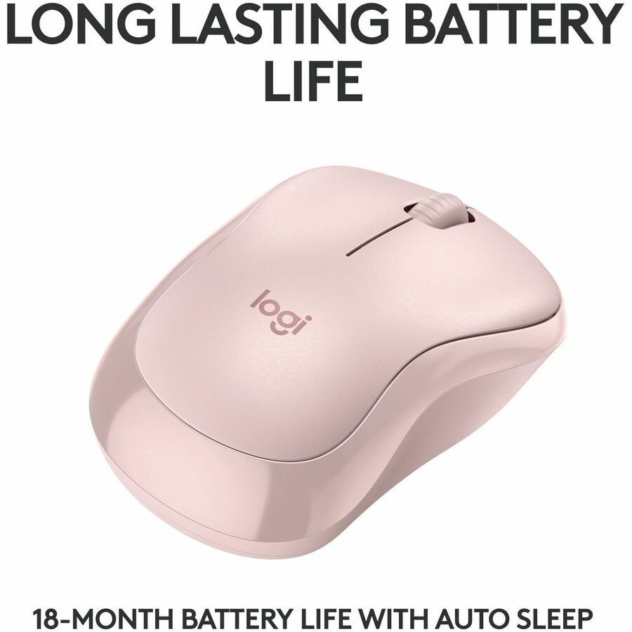 Logitech M240 Silent Bluetooth Mouse, Wireless, Compact, Portable, Smooth Tracking, Rose — 910-007117