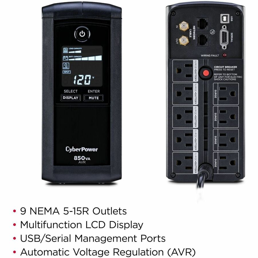 CyberPower CP850AVRLCD Intelligent LCD UPS Systems — CP850AVRLCD