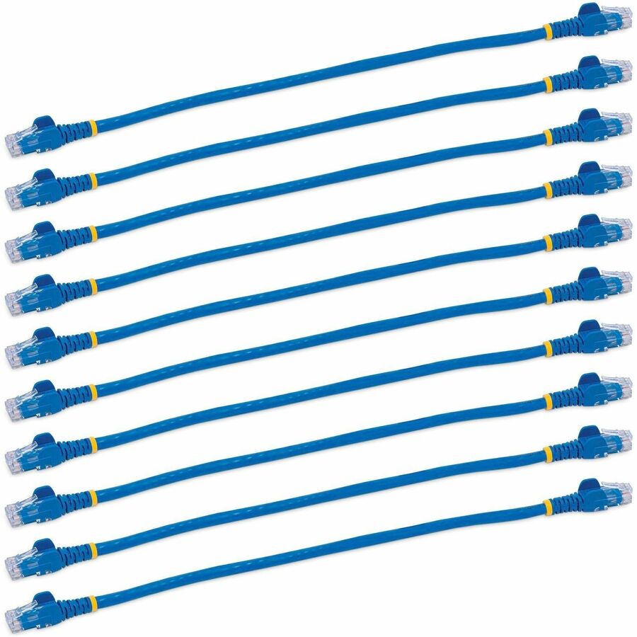 StarTech.com 1 ft. CAT6 Ethernet Cable - 10 Pack - ETL Verified - Blue CAT6 Patch Cord - Snagless RJ45 Connectors - 24 AWG - UTP — N6PATCH1BL10PK