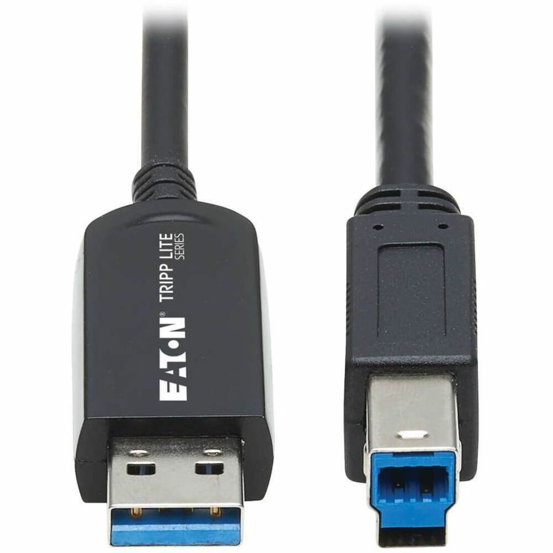 Eaton Tripp Lite Series USB 3.2 Gen 1 Plenum-Rated Fiber Active Optical Cable (AOC) - 5 Gbps, (A to B M/M), Black, 15 m — U328F-15M