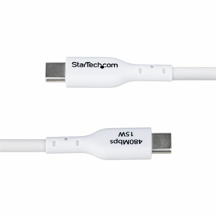 StarTech.com 10ft (3m) USB-A to USB-C Charging Cable, Charge & Sync, 3A, USB 2.0, TPE Jacket - White USB Charging Cord — USB2AC10FWHE