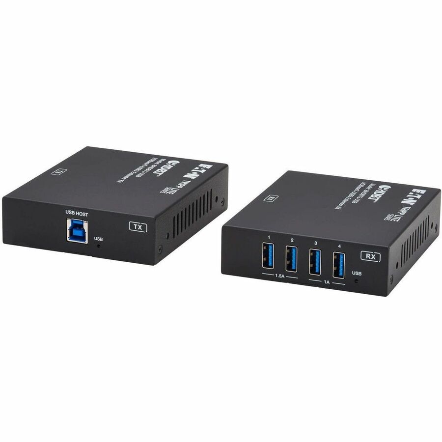 Eaton Tripp Lite Series HDBaseT-USB3 over Cat6a Extender Kit, 4 USB-A 3.2 Gen 1 Ports, PoC, RS-232, Up to 328 ft. (100 m), TAA — BHDBT3-USB