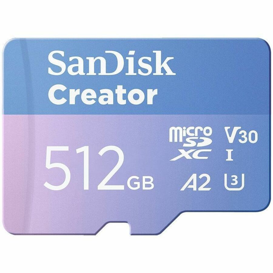 SanDisk Creator SDSQXAV-512G-GN6MS 512 GB Class 10/UHS-I (U3) V30 microSDXC - 1 — SDSQXAV-512G-GN6MA