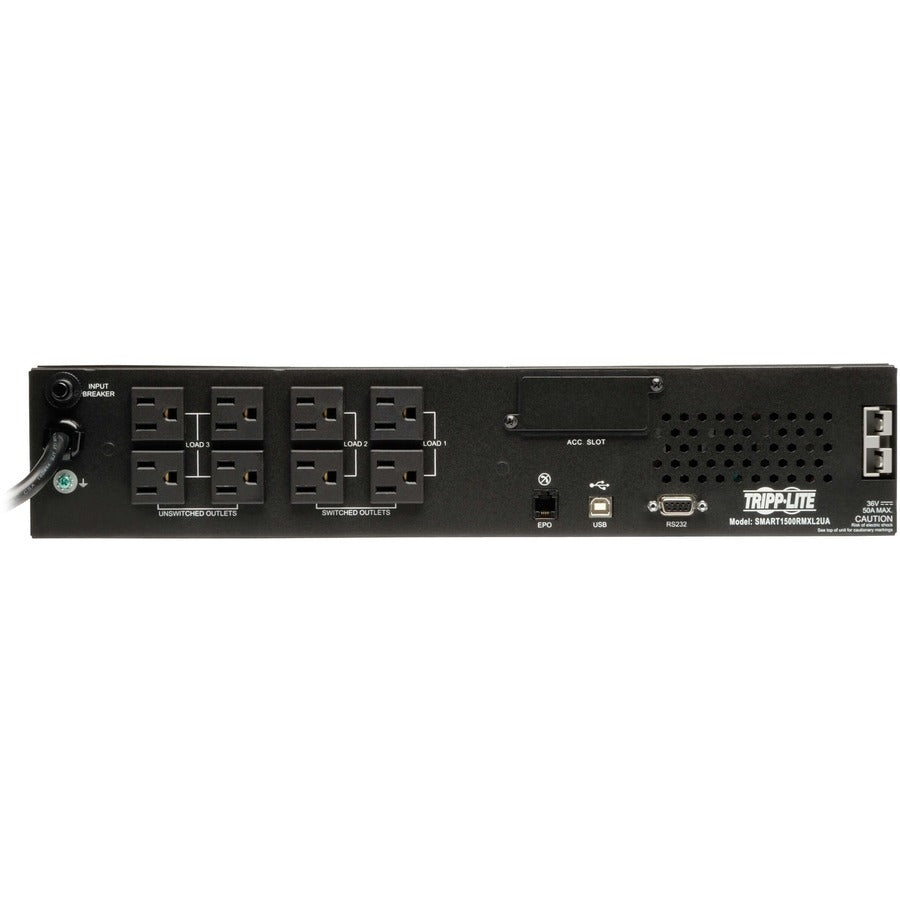 Eaton Tripp Lite Series TAA SmartPro 120V 1.5kVA 1.35kW Line-Interactive Sine Wave UPS, 2U, Extended Run, Network Card Options, LCD, USB, DB9 — SM1500RMXL2UTAA