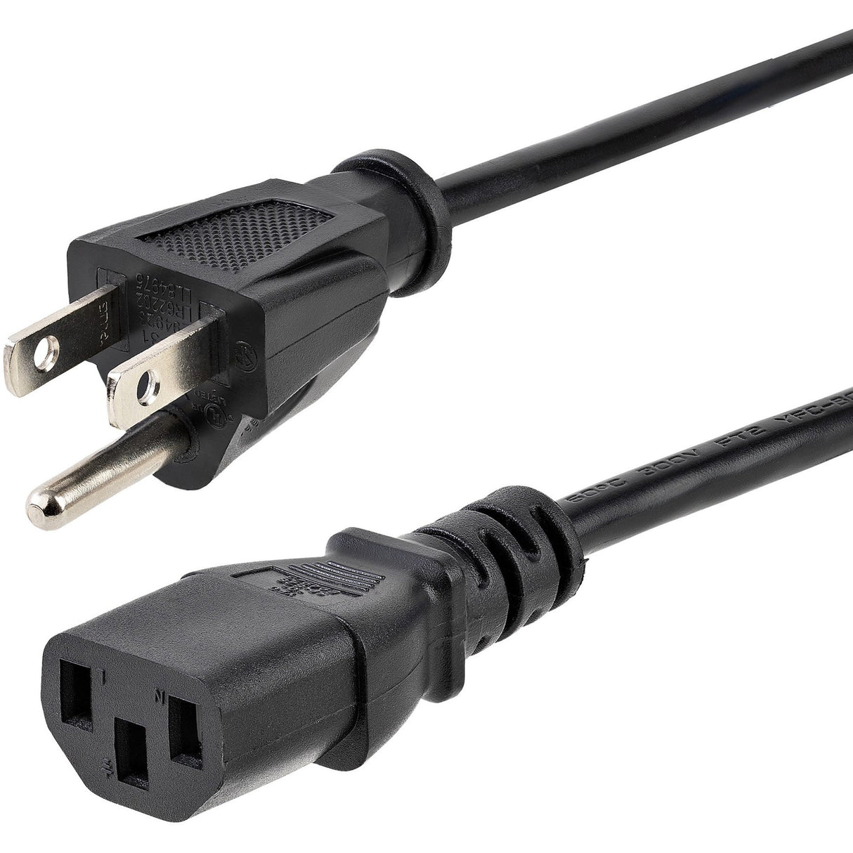 StarTech.com 6ft(1.8m) Heavy Duty Power Cord, NEMA 5-15P to C13, 15A 125V 14AWG, Replacement AC Computer Power Cord, PC Power Supply Cable — PXT101146