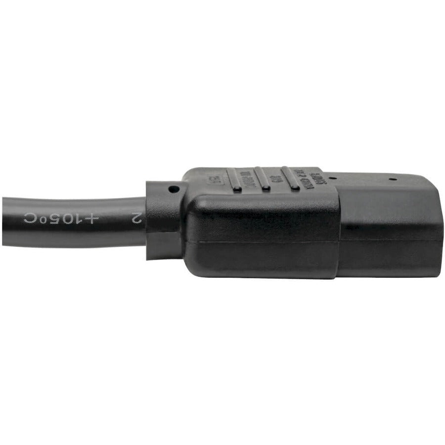 Eaton Tripp Lite Series Power Cord C14 to C15 - Heavy-Duty, 15A, 250V, 14 AWG, 3 ft. (0.91 m), Black — P018-003