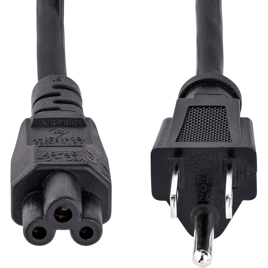 StarTech.com 6ft (1.8m) Laptop Power Cord, NEMA 5-15P to C5 (Clover Leaf), 10A 125V, 18AWG, Laptop Replacement Cord, Power Brick Cable — PXT101NB3S