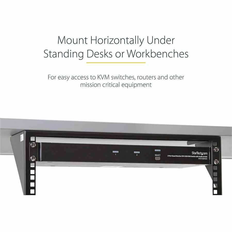 StarTech.com 3U 19" Wall Mount Vertical Rack Bracket, Patch Panel Wall Mount Bracket for AV/IT Equipment, 3U Rack for Cabinet/Server Room — RK319WALLV