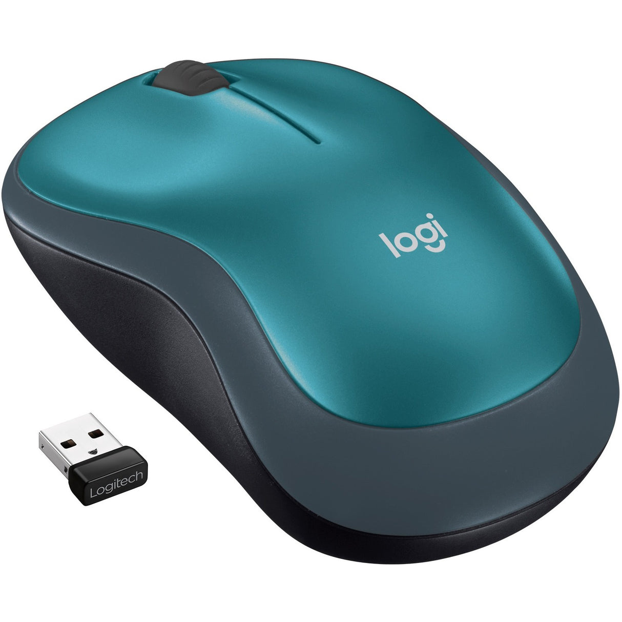 Logitech M185 Wireless Mouse, 2.4GHz with USB Mini Receiver, 12-Month Battery Life, 1000 DPI Optical Tracking, Ambidextrous, Compatible with PC, Mac, Laptop (Blue) — 910-003636