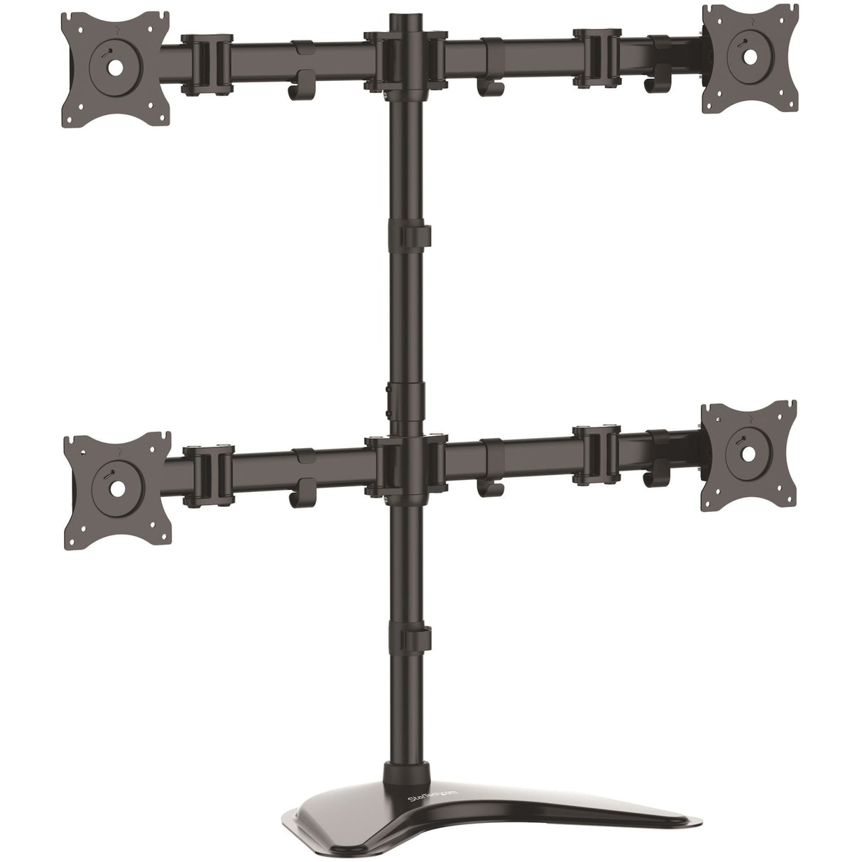 StarTech.com Quad Monitor Stand, Crossbar, Steel, Monitors up to 27" (17.6lb/8kg), VESA Monitor, Computer Monitor Stand, Monitor Arm — ARMBARQUAD