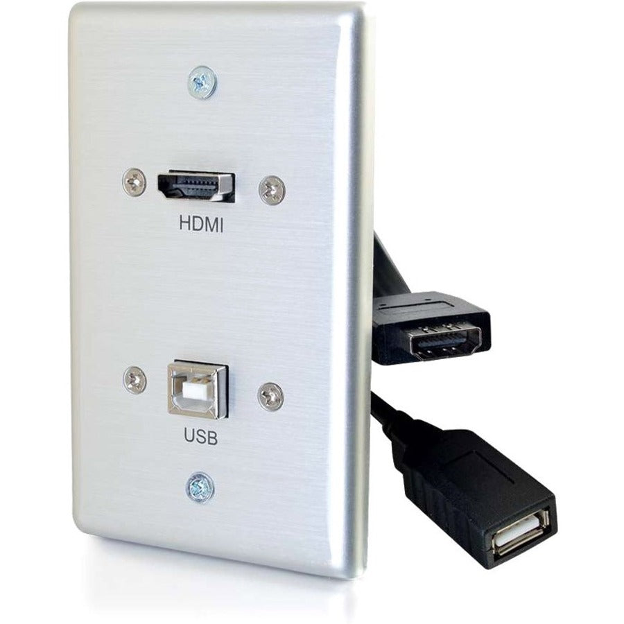 C2G HMDI and USB B Pass Through Wall Plate - Single Gang — 39874