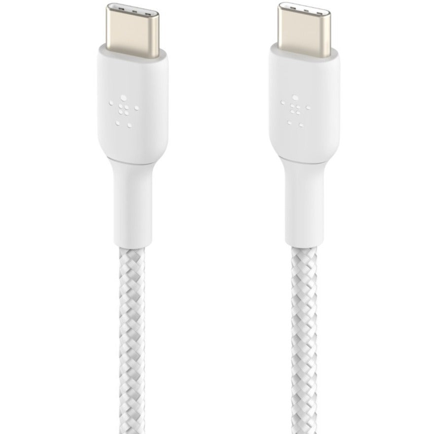 Belkin Braided USB-C to USB-C Cable (1m / 3.3ft, White) — CAB004bt1MWH