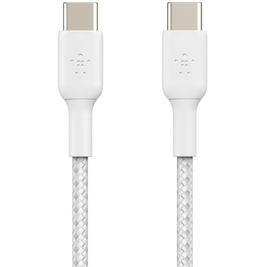 Belkin Braided USB-C to USB-C Cable (1m / 3.3ft, White) — CAB004bt1MWH