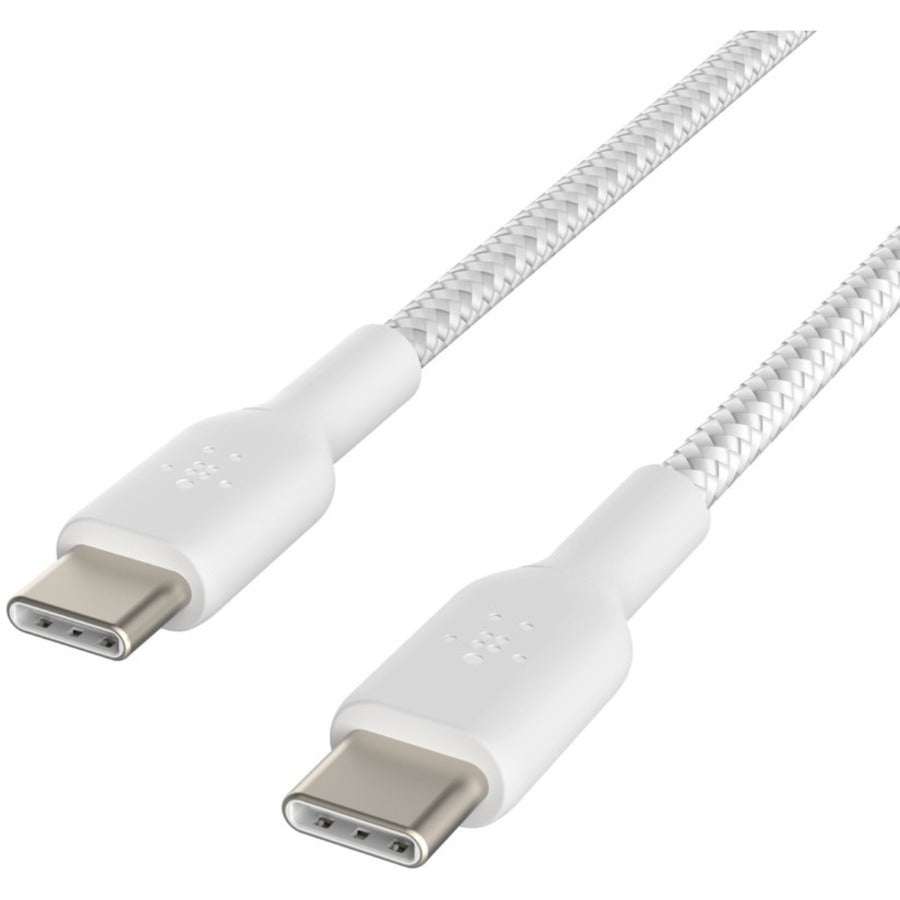 Belkin Braided USB-C to USB-C Cable (1m / 3.3ft, White) — CAB004bt1MWH