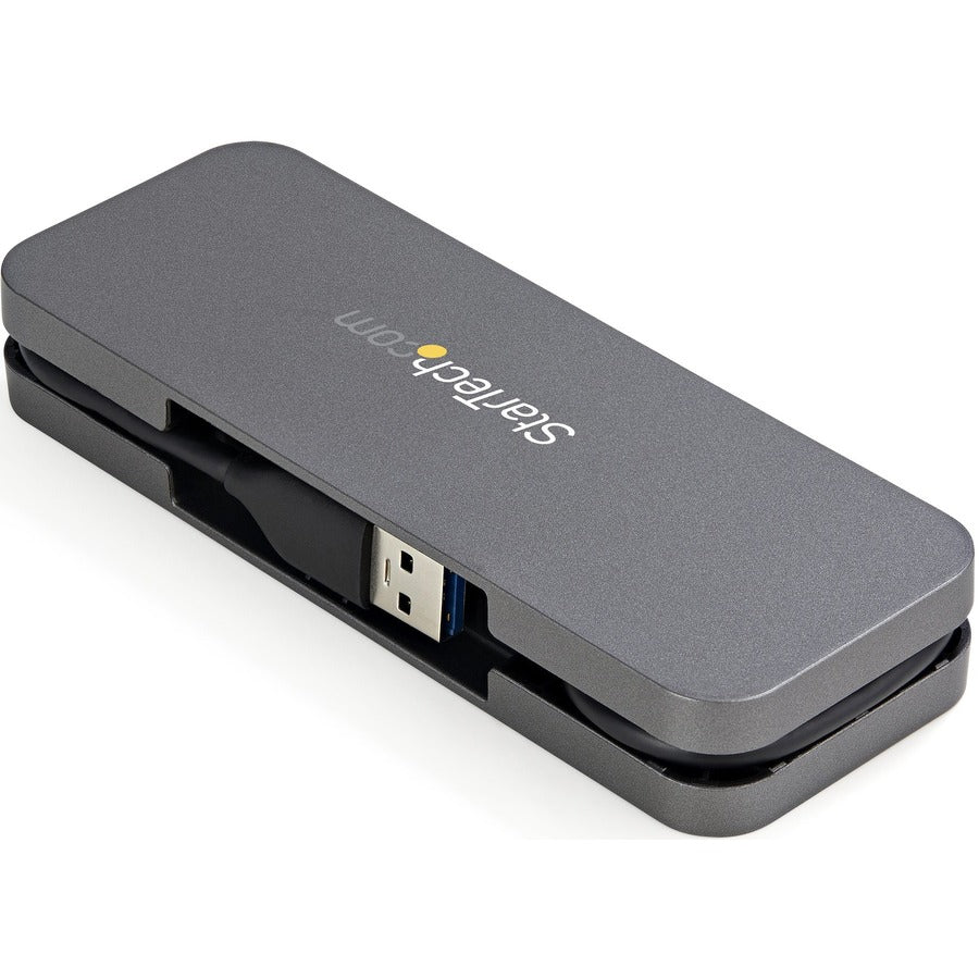 StarTech.com 4 Port USB 3.0 Hub, 4x USB-A, 5Gbps Laptop/Desktop USB Type-A Hub, USB Bus Powered, 28cm Long Cable with Cable Management — HB30AM4AB