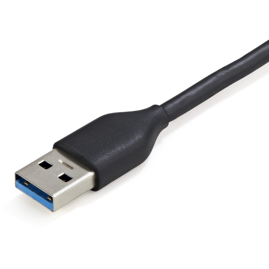 StarTech.com 4 Port USB 3.0 Hub, 4x USB-A, 5Gbps Laptop/Desktop USB Type-A Hub, USB Bus Powered, 28cm Long Cable with Cable Management — HB30AM4AB