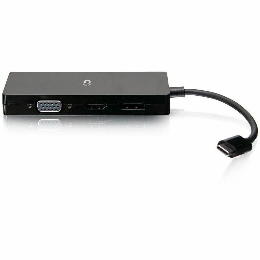 C2G USB-C® Multiport Adapter, 4-in-1 Video Adapter with HDMI®, DisplayPort™, DVI, and VGA - 4K 60Hz — C2G54454