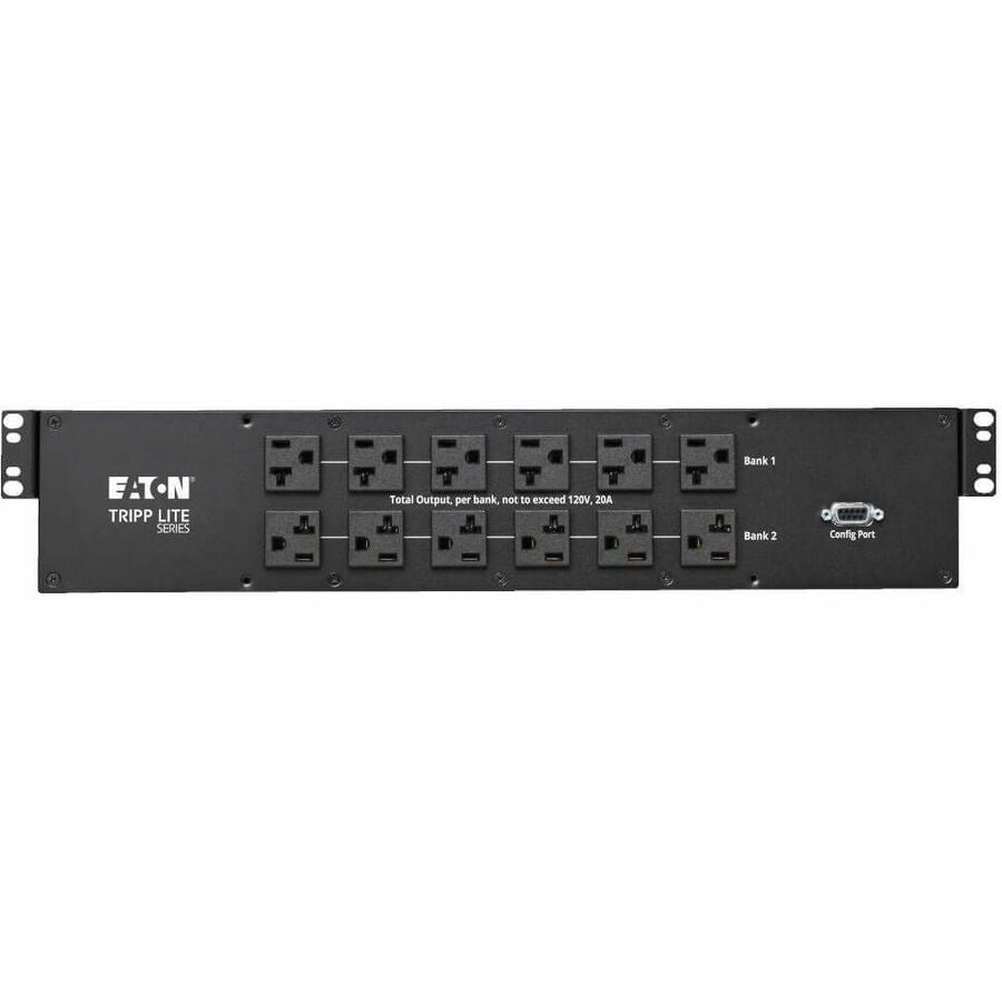 Eaton Tripp Lite Series 2.9kW 120V Single-Phase ATS/Monitored PDU - 24 5-15/20R & 1 L5-30R Outlets, Dual L5-30P Inputs, 10 ft. Cords, 2U, TAA — PDUMNH30AT2