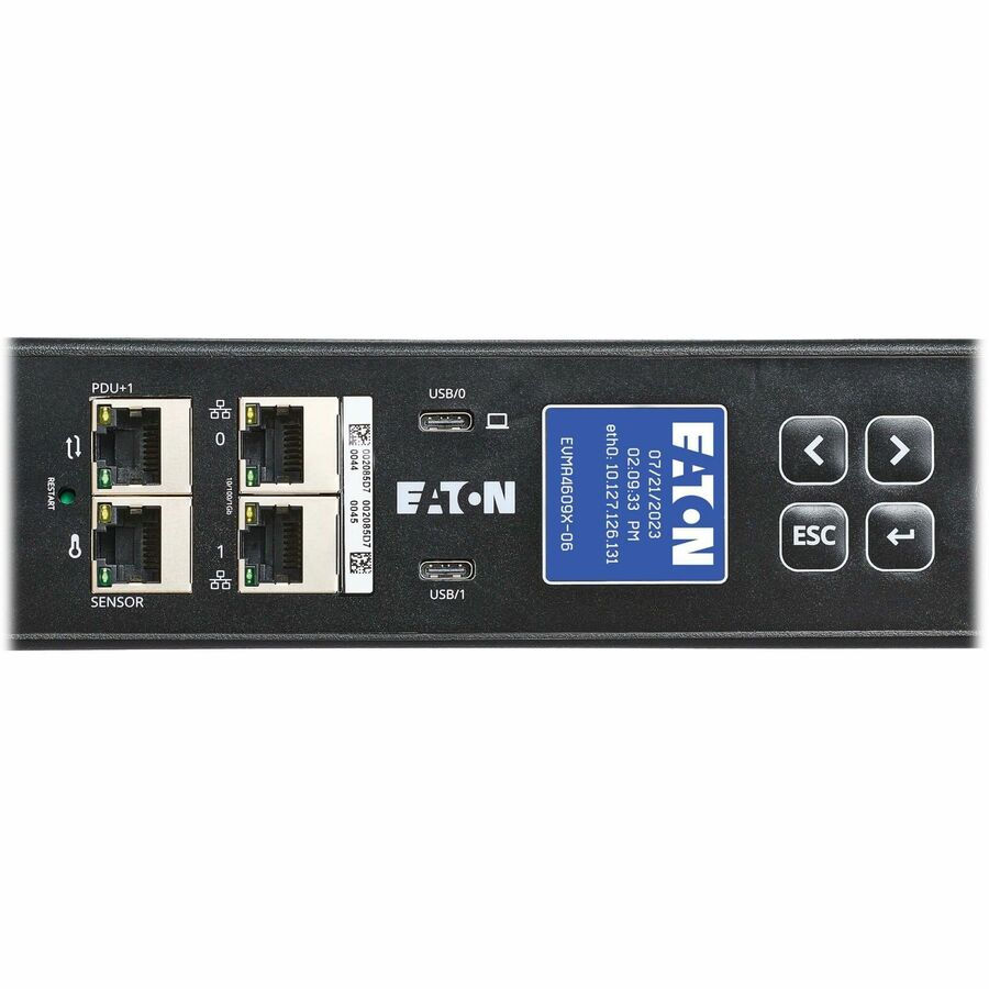 Eaton 3-Phase Managed Rack PDU G4, 208V, 42 Outlets, 48A, 17.3kW, 460P9W Input, 6 ft. Cord, 0U Vertical — EVMA4609X-06