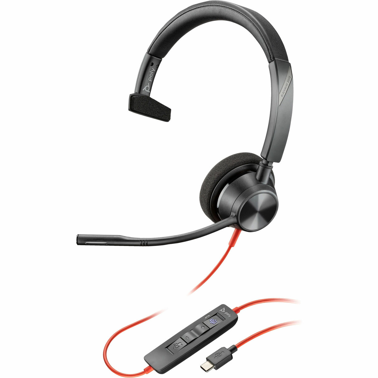 Poly Blackwire 3310 Microsoft Teams Certified Headset +USB-C/A Adapter TAA — 760Q7AA