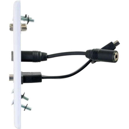 C2G Decorative Dual Gang VGA, 3.5mm Audio and HDMI Wall Plate White — 39877