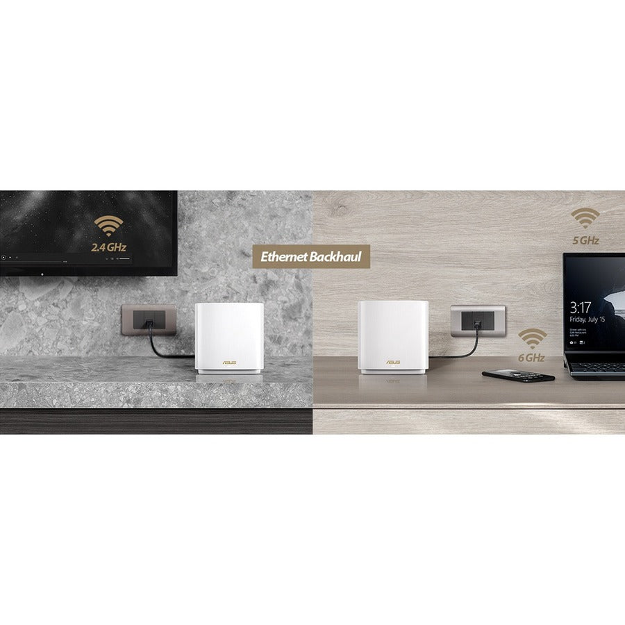 Asus ZenWiFi ET8 ET8 (W-2-PK) Wi-Fi 6 IEEE 802.11ax Wireless Router — ET8W-2-PK