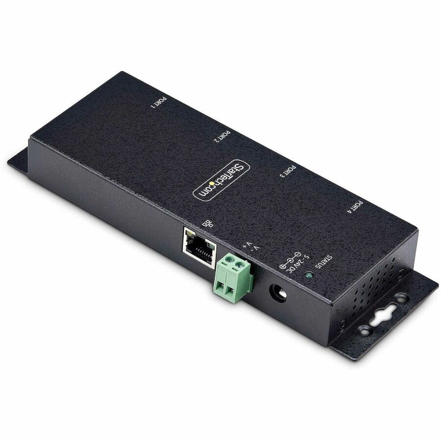 StarTech.com 4-Port Serial to Ethernet Adapter, IP Serial Device Server For Remote RS232 Devices, Wall/DIN Rail Mount, LAN To DB9 Converter — I43-SERIAL-ETHERNET