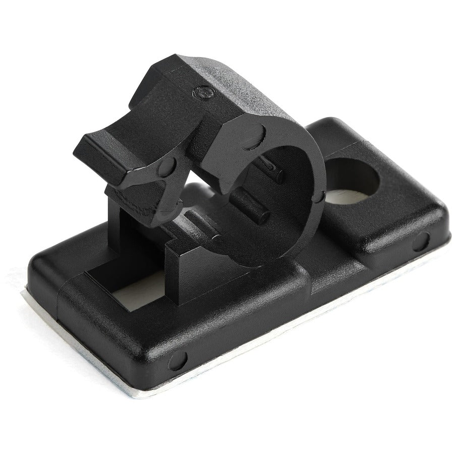 StarTech.com 100 Self Adhesive Cable Management Clips - Ethernet/Network Cable/Office Desk Cord Organizer - Sticky Wire Holder/Clamp Black — CBMCC1