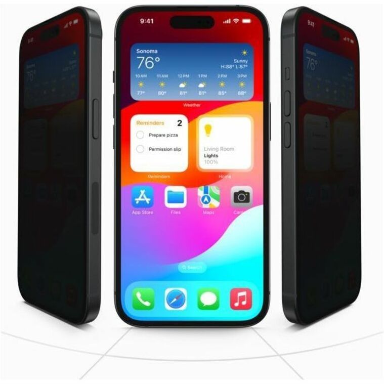 Belkin ScreenForce InvisiGlass Privacy Treated Screen Protector for iPhone 16/15/14 Pro — OVA167fq