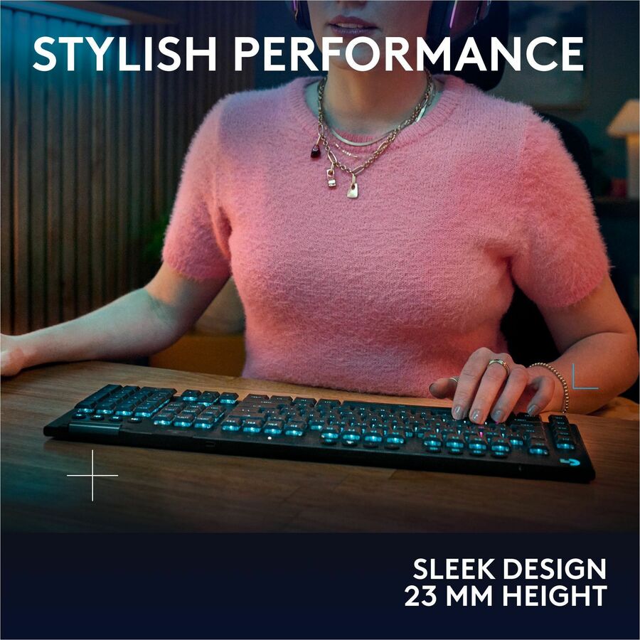 Logitech G915 X LIGHTSPEED Low-Profile Wireless Gaming Keyboard, Double-Shot PBT Keycaps, Fully Programmable Keys, RGB Backlighting, Sleek Aluminum Finishing, GL Brown Tactile Switches - PC/Mac — 920-012670