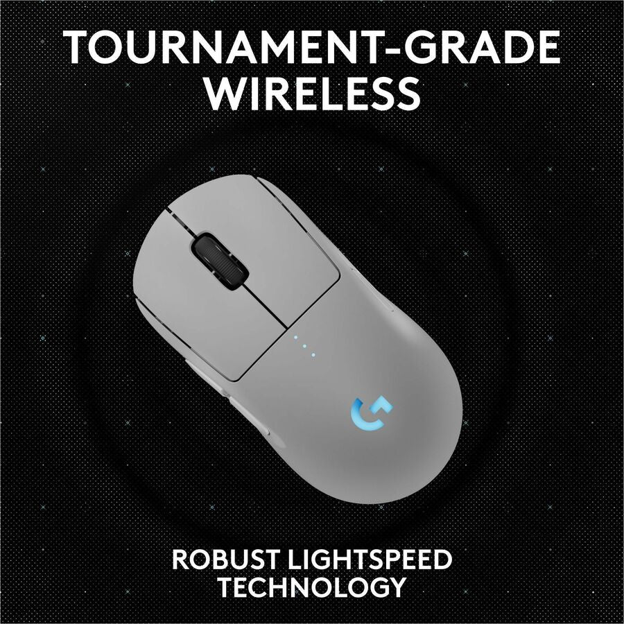 Logitech G PRO 2 LIGHTSPEED Wireless Gaming Mouse, Right- or Left-Handed Mouse with up to 4 Customizable and Switchable Magnetic Side Buttons, 32k DPI Sensor, USB-C Charging, for PC/Mac - White — 910-007290