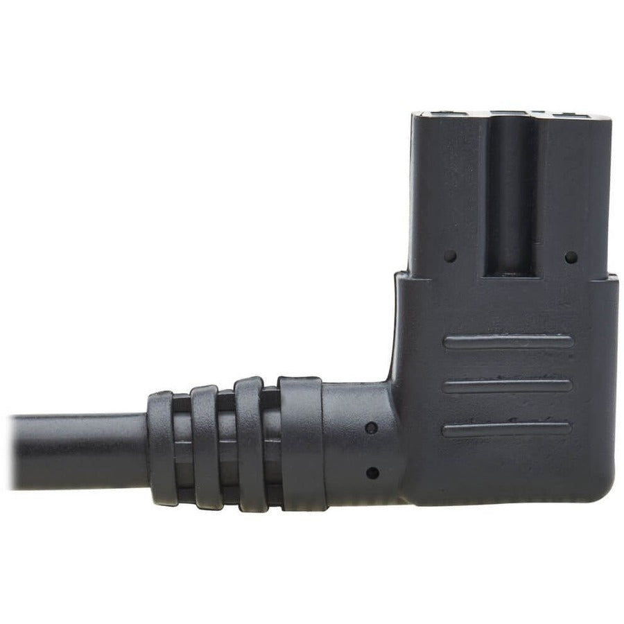 Eaton Tripp Lite Series Power Cord, NEMA 5-15P to Right-Angle C15 - Heavy-Duty, 15A, 125V, 14 AWG, 8 ft. (2.43 m), Black — P019-008-C15RA