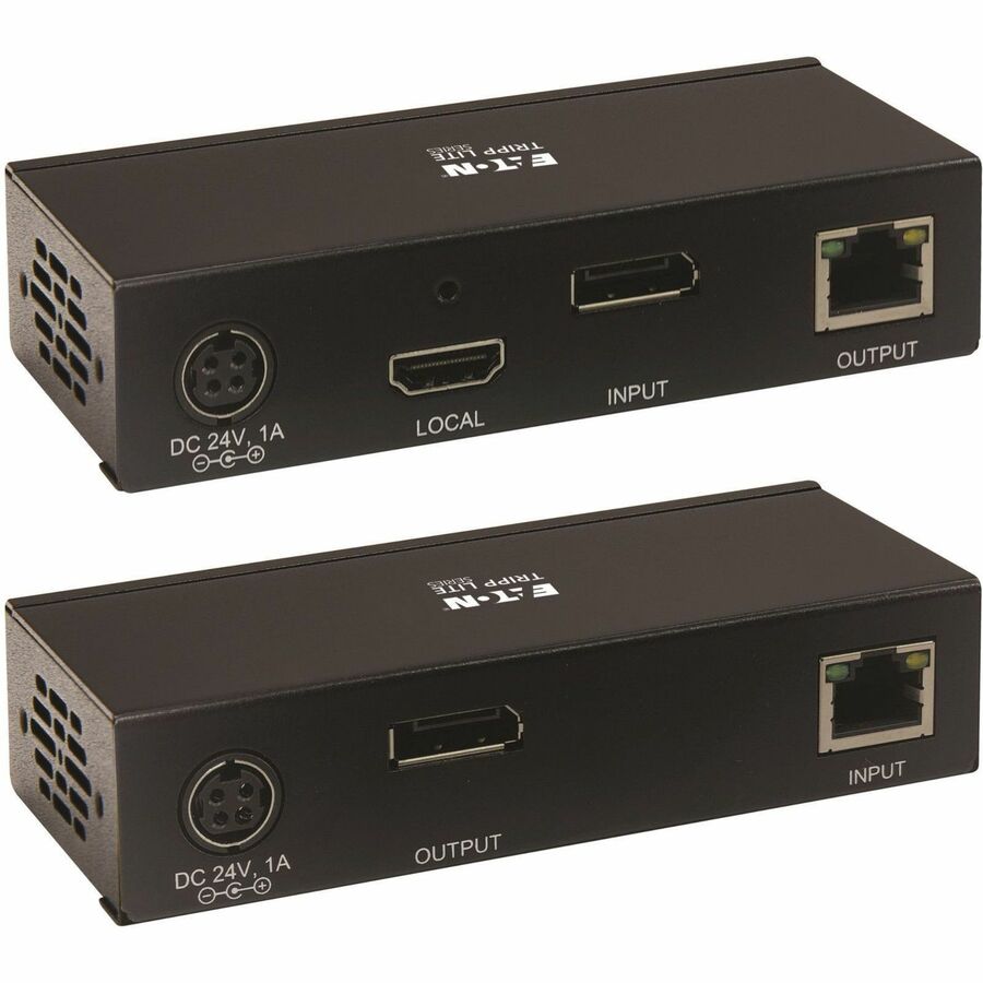 Eaton Tripp Lite Series DisplayPort over Cat6 Extender Kit, Transmitter/Receiver, 4K 60 Hz, 4:4:4, Power over Cable, 230 ft. (70 m), TAA — B127A-1A1-BDBDA