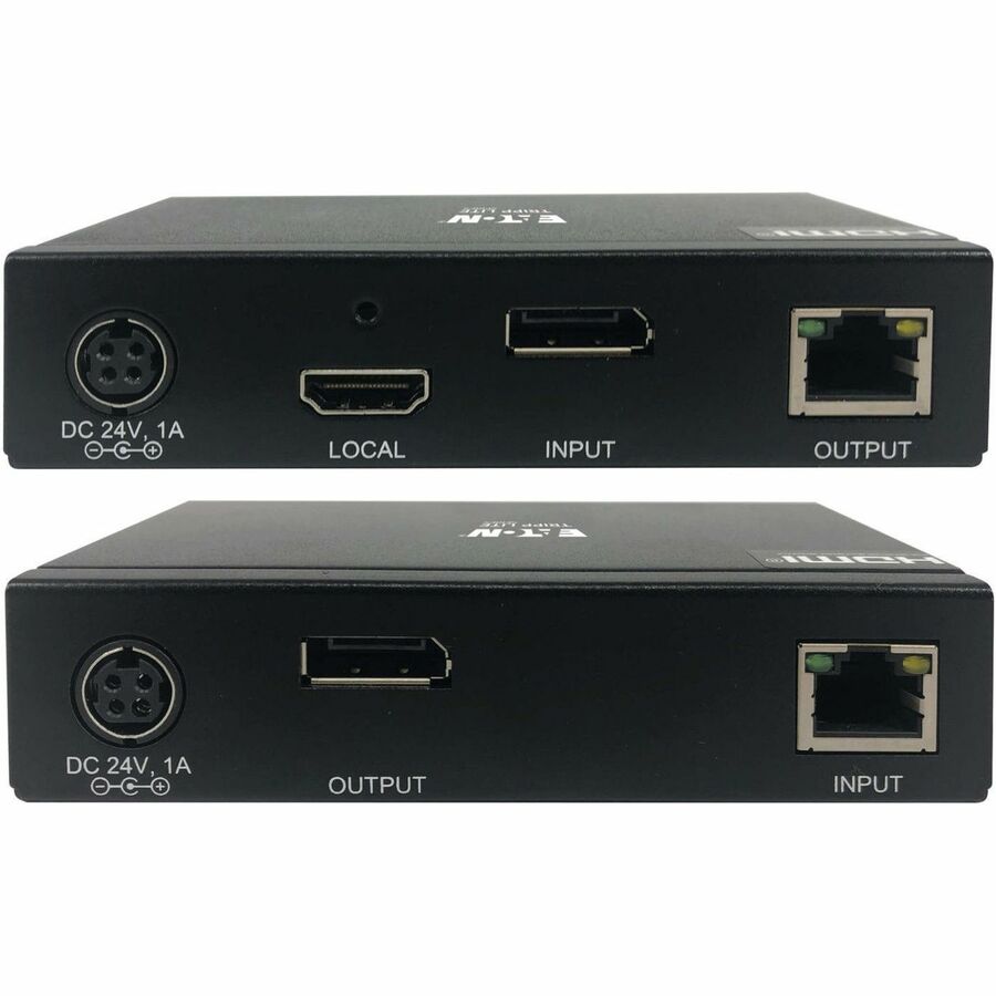 Eaton Tripp Lite Series DisplayPort over Cat6 Extender Kit, Transmitter/Receiver, 4K 60 Hz, 4:4:4, Power over Cable, 230 ft. (70 m), TAA — B127A-1A1-BDBDA