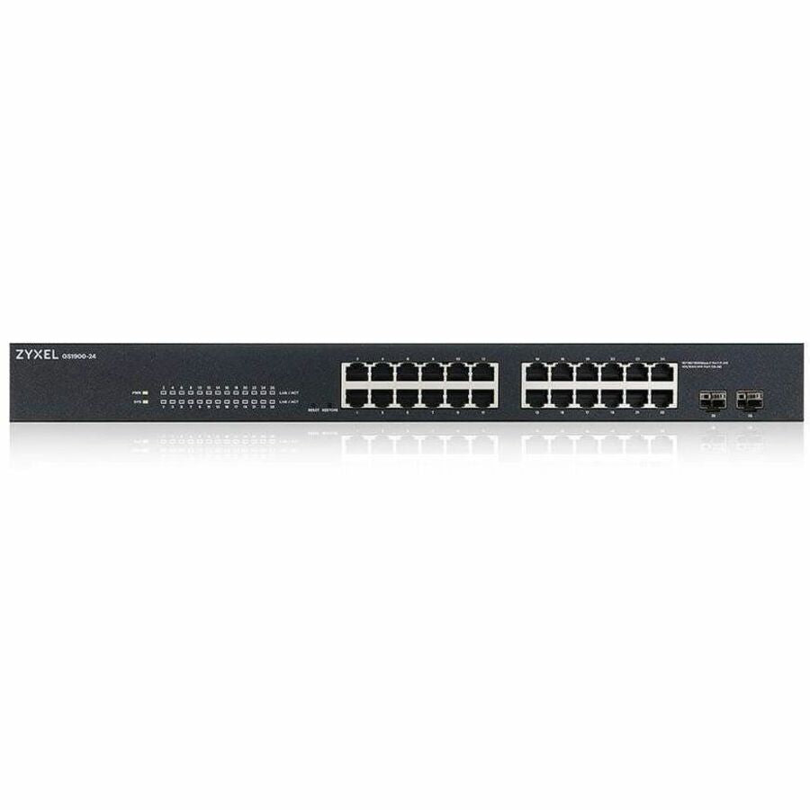 ZyXEL GS1900-24 Fanless 24 Port GbE L2 Web Managed Rackmountable Switch — GS1900-24