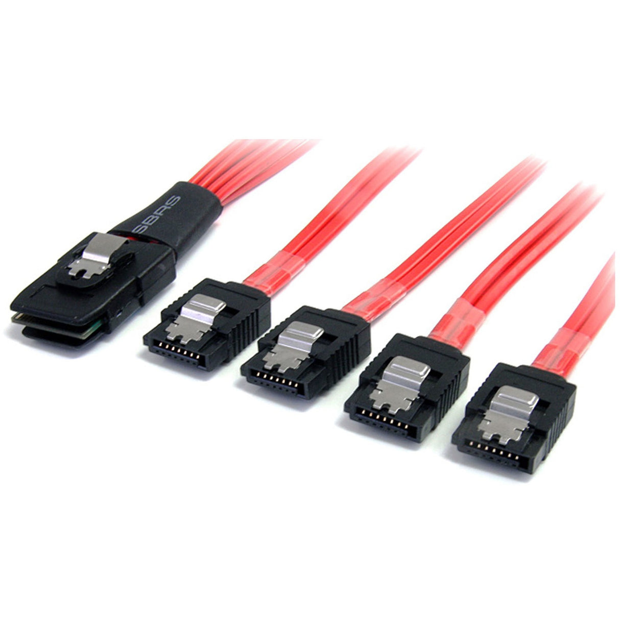 StarTech.com 50cm Serial Attached SCSI SAS Cable - SFF-8087 to 4x Latching SATA — SAS8087S450
