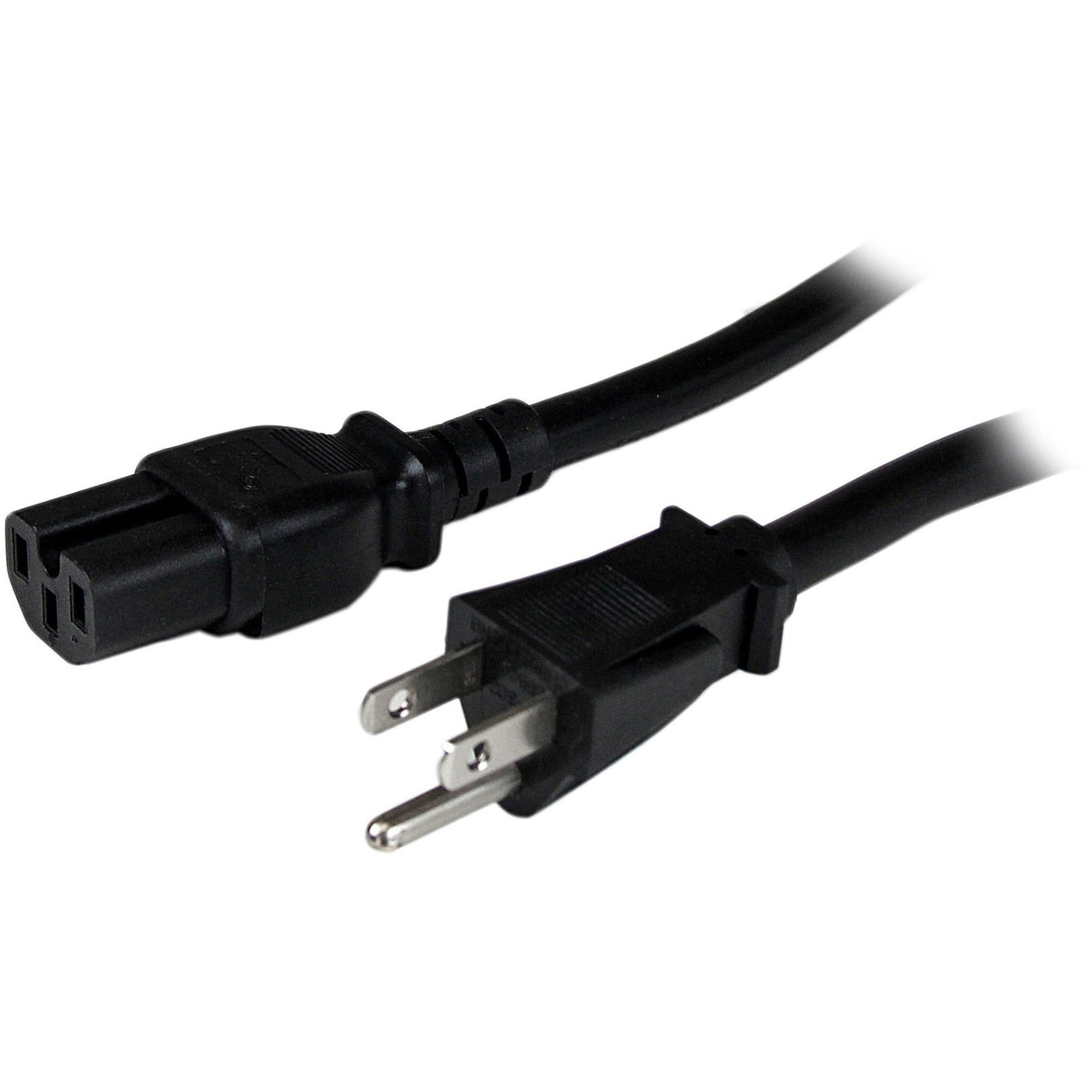 StarTech.com 8ft (2.4m) Heavy Duty Power Cord, NEMA5-15P to C15, 15A 125V, 14AWG, Replacement AC Computer PC Power Supply Cable — PXT515C158