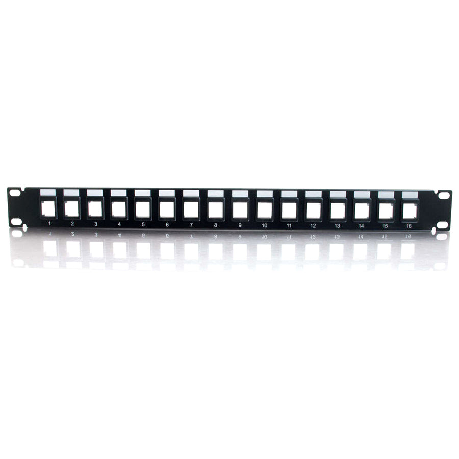 C2G 16-Port Patch Panel - Blank Keystone - 1U - 19" — 03858