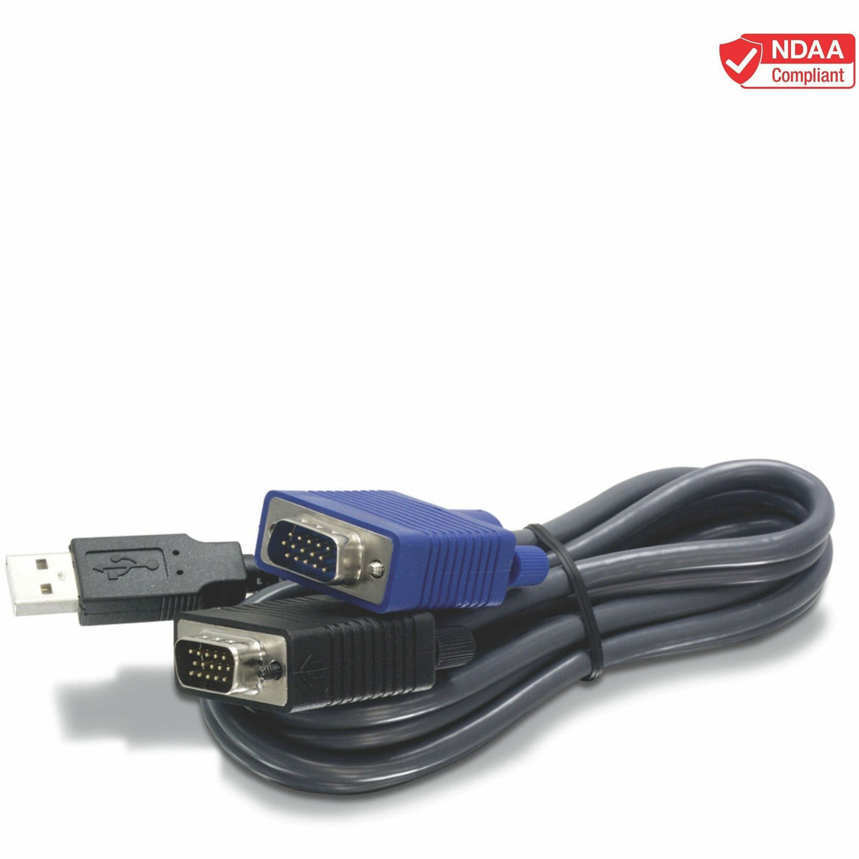 TRENDnet 2-in-1 USB VGA KVM Cable, TK-CU10, VGA/SVGA HDB 15-Pin Male to Male, USB 1.1 Type A, 10 Feet (3.1m), Connect Computers with VGA and USB Ports, USB Keyboard/Mouse Cable & Monitor Cable — TK-CU10