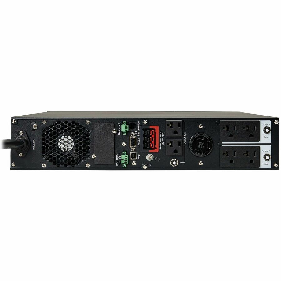 Eaton Tripp Lite Series SmartOnline 3000VA 2700W 120V Double-Conversion UPS - 7 Outlets, Extended Run, Network Card Option, LCD, USB, DB9, 2U Rack/Tower — SU3000RTXLCD2U