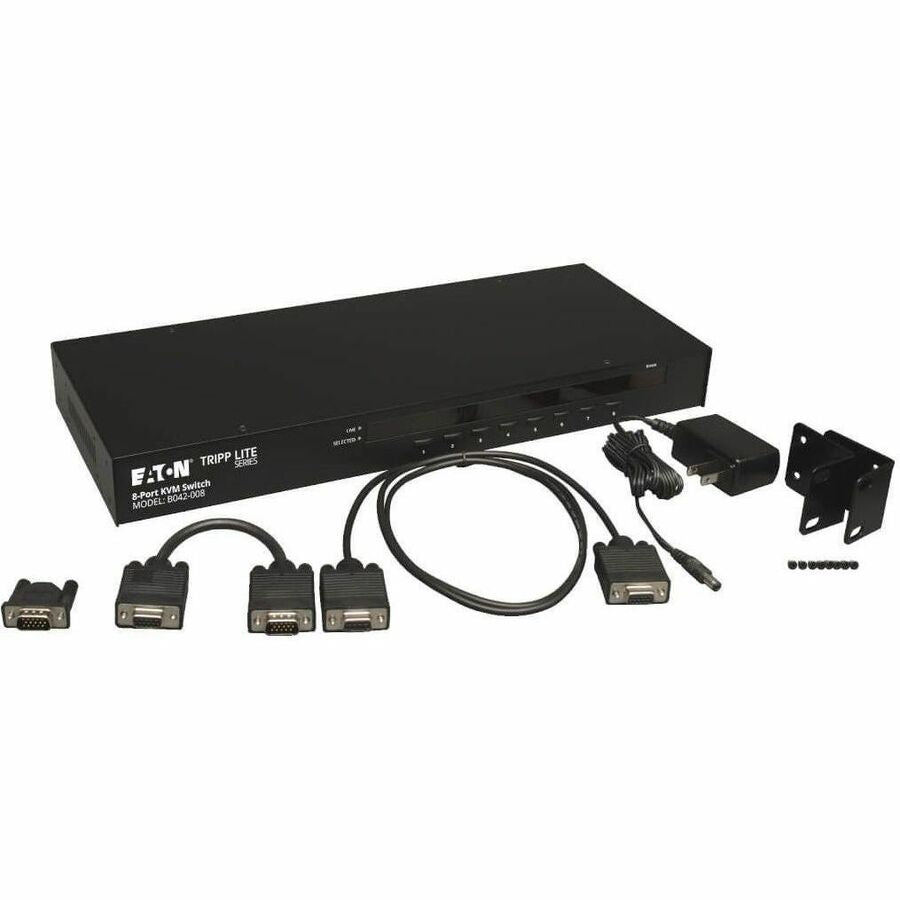 Eaton Tripp Lite Series 8-Port 1U Rack-Mount USB/PS2 KVM Switch with On-Screen Display — B042-008